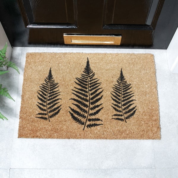 Covoraș de intrare din fibre de nucă de cocos 40x60 cm Fern Leaf – Artsy Doormats-image-2