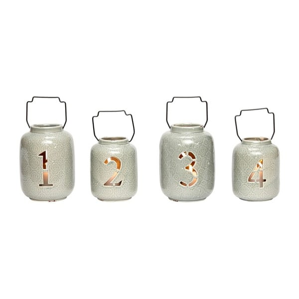 Set 4 felinare din ceramică Hübsch Kresten