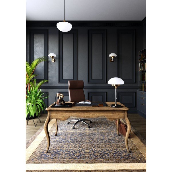 Veioză neagră cu abajur din sticlă (înălțime 55 cm) Lamia – GTV-image-1