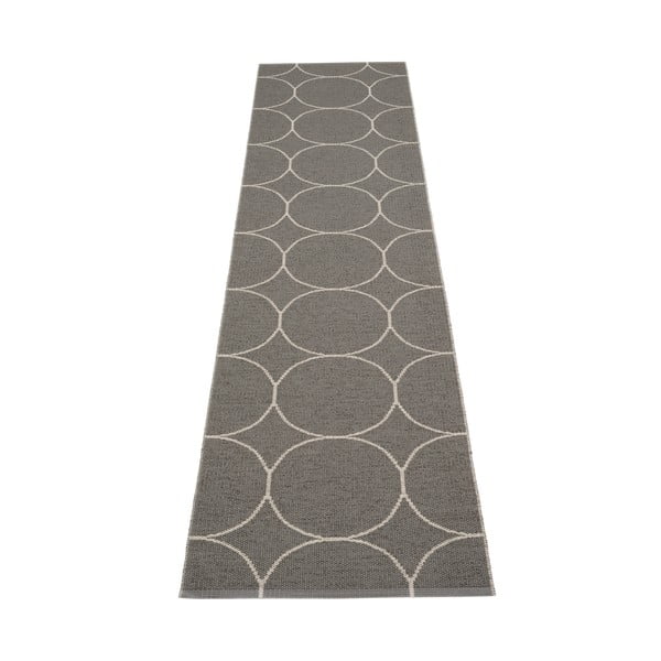 Covor tip traversă pentru interior și exterior gri închis 70x300 cm Boo Charcoal Linen – Pappelina