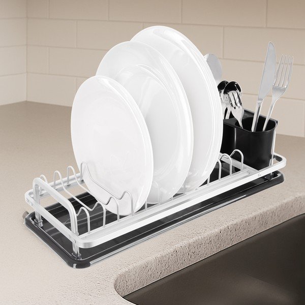 Scurgător de vase alb-negru din metal 41,5x17 cm Deluxe – Orion-image-1