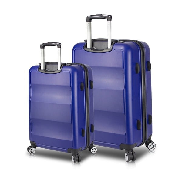 Set 2 valize cu roți și port USB My Valice LASSO Large & Medium, albastru