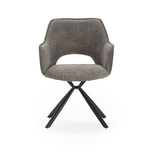 Set de scaune de sufragerie gri cu cotiere 2 buc. tapițat Mariel – Marckeric-image-4