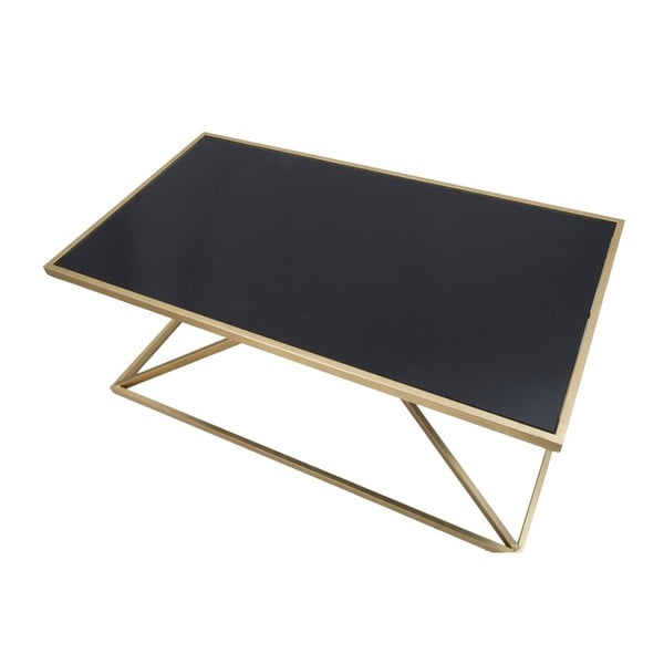 Masă de cafea cu blat negru din sticlă Mauro Ferretti Piramid, 110 x 60 cm-image-1