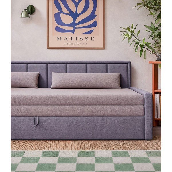 Canapea roz extensibilă/cu spațiu de depozitare cu tapițerie din chenille 214 cm Fulgeo – ELTAP-image-3
