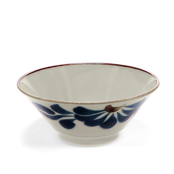 Bol mic albastru-bej pentru ramen, din porțelan 900 ml Flower – Rex London