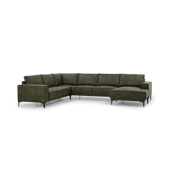 Colțar verde cu tapițerie din imitație de piele (colț pe partea dreaptă) Copenhagen – Scandic-image-2