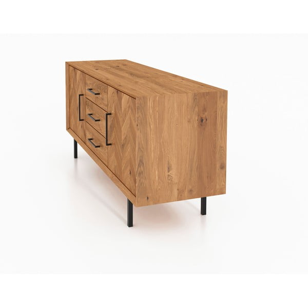 Comodă joasă din lemn de stejar 144x65 cm Abies – The Beds-image-3