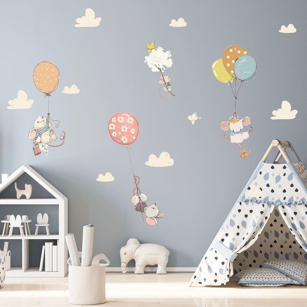 Autocolante de perete pentru camera copiilor Ambiance Flying Mouse-image-1