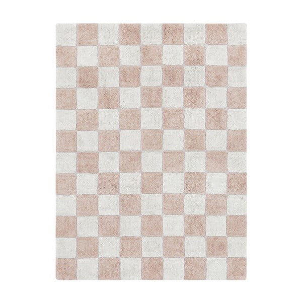 Covor roz deschis/crem lavabil/țesut manual din bumbac 120x160 cm Kitchen Tiles Rose – Lorena Canals