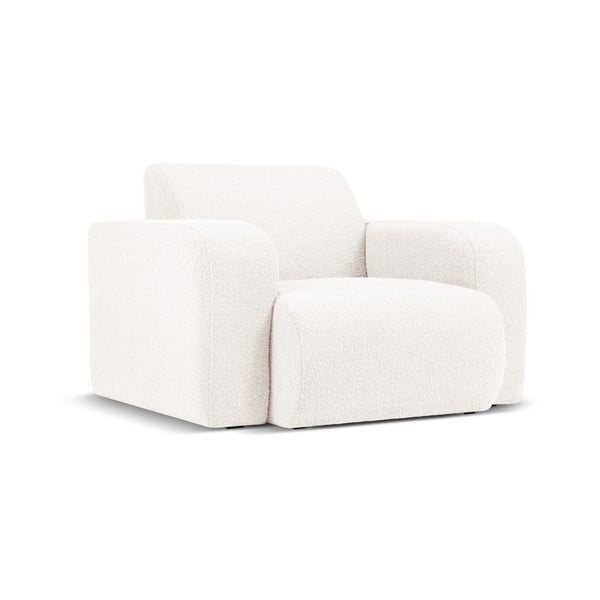 Fotoliu alb cu tapițerie din stofă bouclé Molino – Micadoni Home