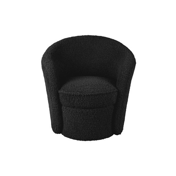 Fotoliu negru cu tapițerie din stofă bouclé Cuddly  – Leitmotiv-image-2