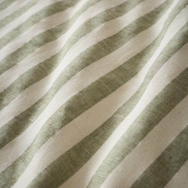 Lenjerie de pat verde pentru pat de o persoană 135x200 cm Cotton Rich Woven Stripe – Pineapple Elephant-image-4