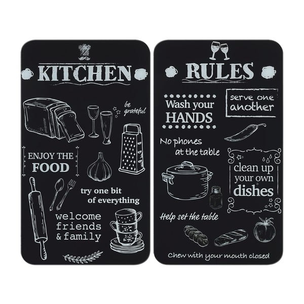 Protecții de aragaz 2 buc. din sticlă temperată 52x30 cm Kitchen Rules – Maximex