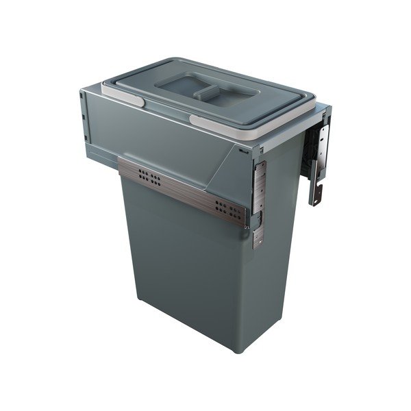 Coș de gunoi gri încorporat din plastic 35 l Block 2.0 – Elletipi