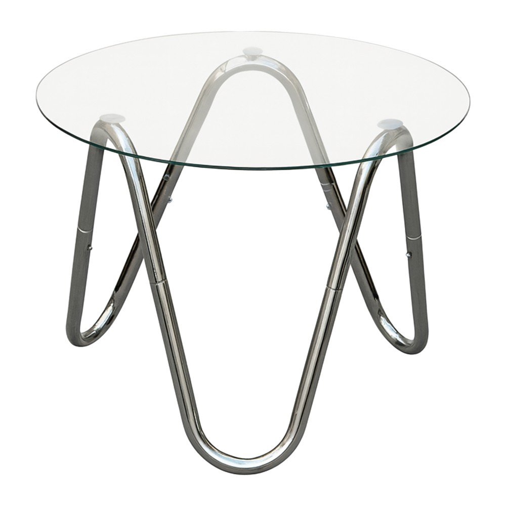 Măsuță auxiliară rotundă cu blat din sticlă ø 50 cm Ventana Round – Leitmotiv