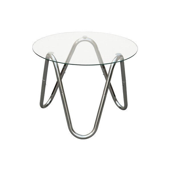 Măsuță auxiliară rotundă cu blat din sticlă ø 50 cm Ventana Round – Leitmotiv