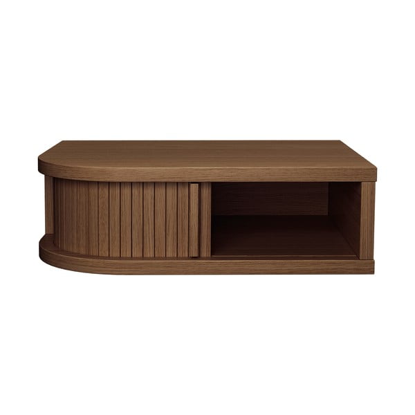 Noptieră maro cu aspect de lemn de nuc Farsta – Woodman