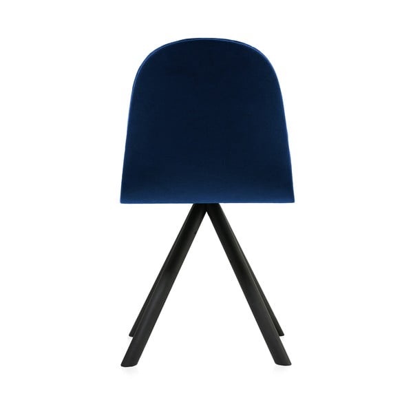 Scaun cu picioare negre Iker Mannequin Wave, albastru închis-image-1