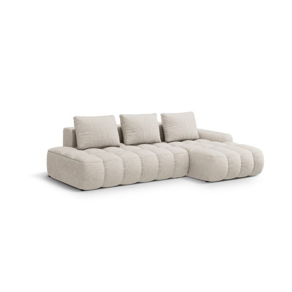 Colțar bej extensibil/cu spațiu de depozitare (cu colț pe partea dreaptă/cu șezlong) Linz – Cosmopolitan Design-image-2
