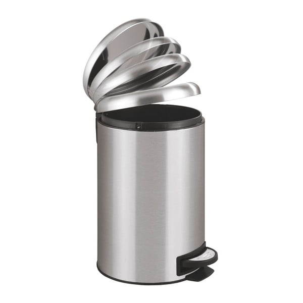 Coș de gunoi cu pedală Wenko Leman, 12 l, argintiu-image-1