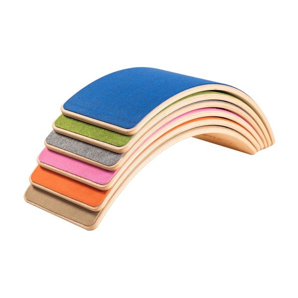 Placă de echilibru gri/în culoare naturală din lemn de pin 80x30x18 cm Montessori – Meowbaby-image-2