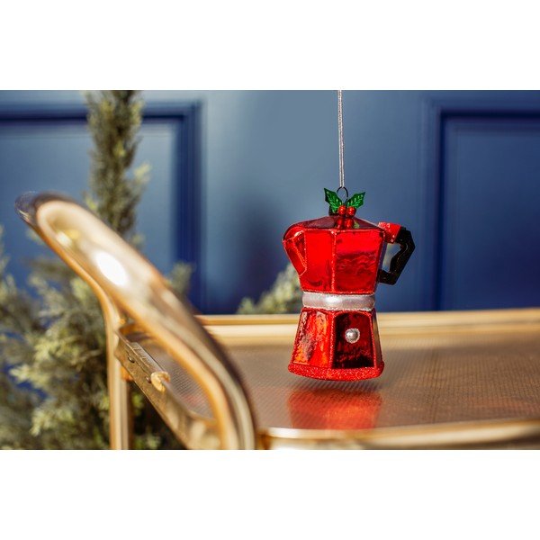 Ornament de Crăciun din sticlă Coffee Pot – Sass & Belle-image-1