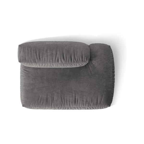 Modul pentru canapea modulară gri cu tapițerie din catifea (cu colț pe partea dreaptă) Martina – Micadoni -image-3