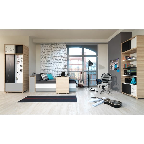 Dulap pentru pat cu uși gri Vox Evolve-image-1