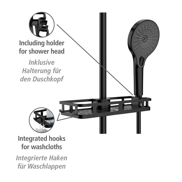 Raft pentru baie negru mat autoadeziv din plastic Libertà – Wenko-image-4