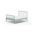 Pat single verde din metal cu somieră 140x200 cm BRONXX – Vipack