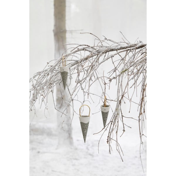 Decorațiune suspendată din ceramică Kähler Design Cone, înălțime 18 cm, verde-image-2