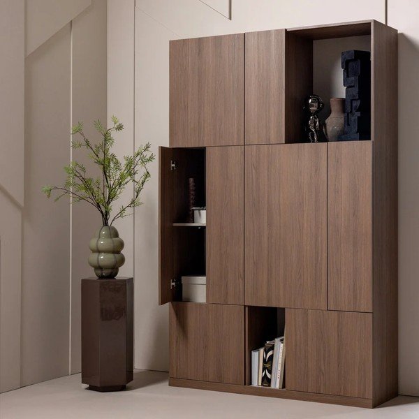 Dulap modular în culoare naturală închisă 54x215 cm Build – WOOOD-image-1