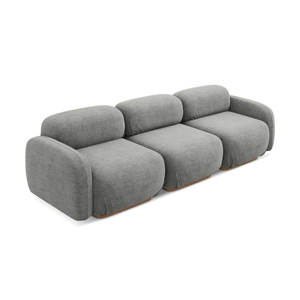 Canapea modulară gri cu tapițerie din țesătură bouclé 270 cm Ailani – Makamii-image-3
