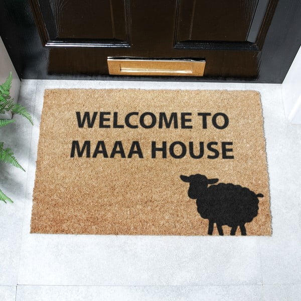 Covoraș de intrare din fibre de nucă de cocos 40x60 cm Welcome to Maaa House – Artsy Doormats-image-2