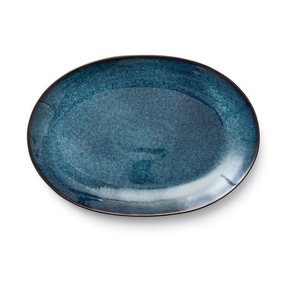 Farfurie neagră/albastră din gresie Gastro Dark Blue/Black – Bitz