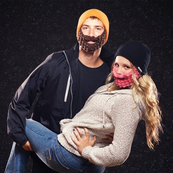 Căciulă cu barbă, Beardo Attached, roșu-negru-image-3