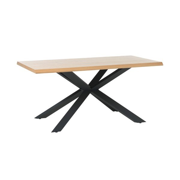Masă de dining în culoare naturală cu blat cu aspect de lemn de stejar 90x160 cm Arno – Unique Furniture-image-2