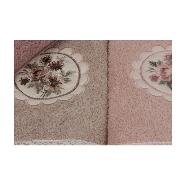 Set 6 prosoape pentru mâini Vintage Violet, roz-image-1