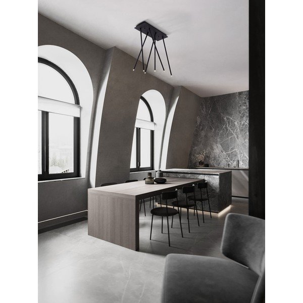 Plafonieră negru-mat LED cu structură flexibilă din aluminiu 20x50 cm Stilvi – Nova Luce-image-1