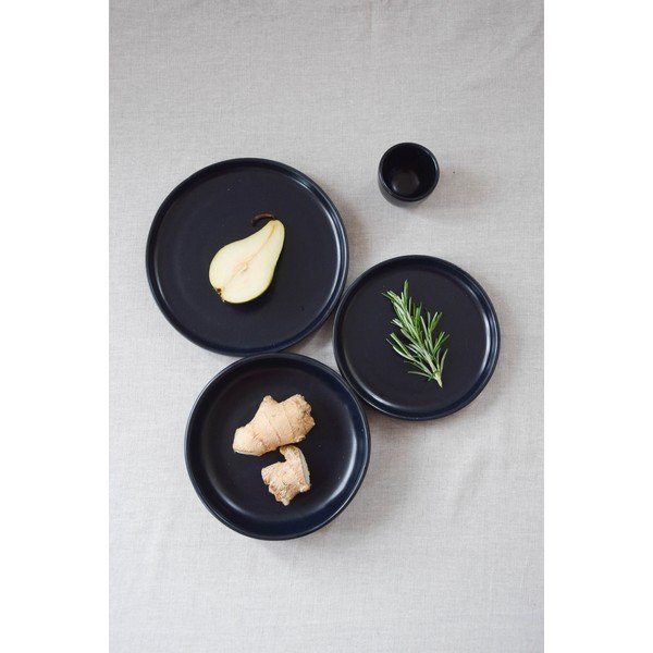 Farfurie mare din gresie ÅOOMI Luna, ø 27,5 cm, negru-image-4