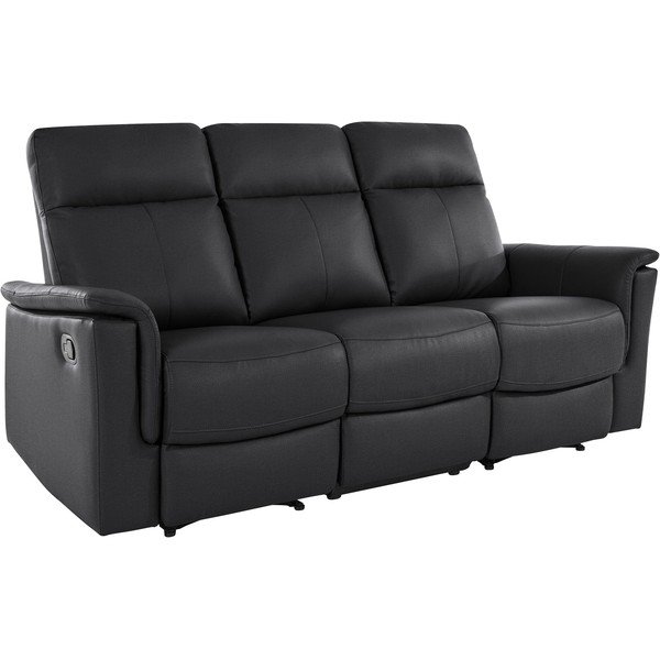 Canapea neagră cu tapițerie din piele 197 cm Southbrook – Støraa-image-2