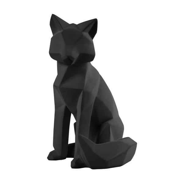 Statuetă PT LIVING Origami Fox, înălțime 26 cm, negru mat
