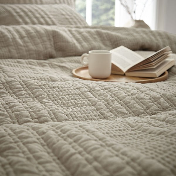 Lenjerie de pat bej pentru pat dublu, extinsă 230x220 cm Tamba Stripe – Pineapple Elephant-image-3