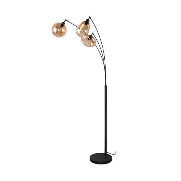 Lampadar negru/portocaliu cu abajur din sticlă (înălțime 200 cm) Lumina – Trio-image-1
