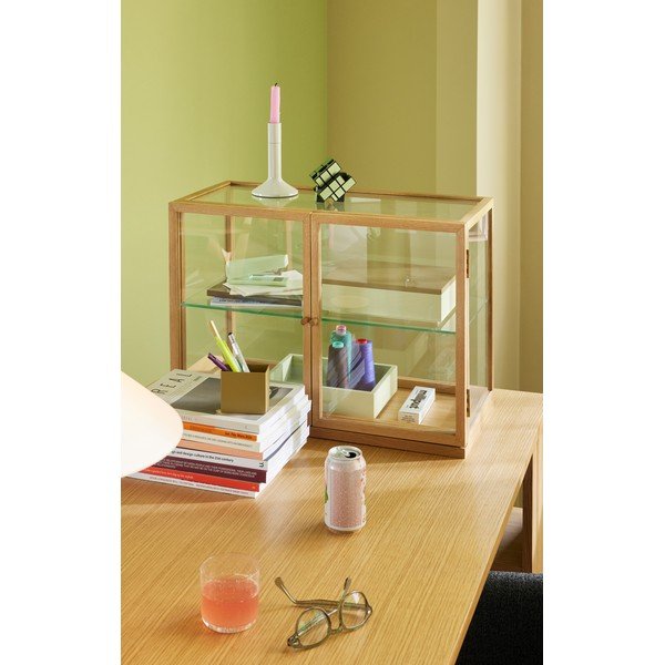 Vitrină în culoare naturală cu aspect de lemn de stejar 60x42x32 cm Poetic – Hübsch-image-1