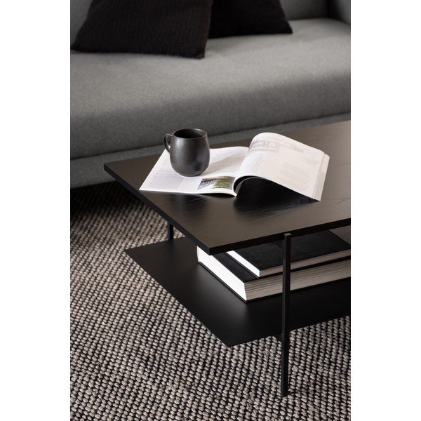 Masă de cafea cu blat în decor de lemn de frasin Actona Angus, negru-image-3