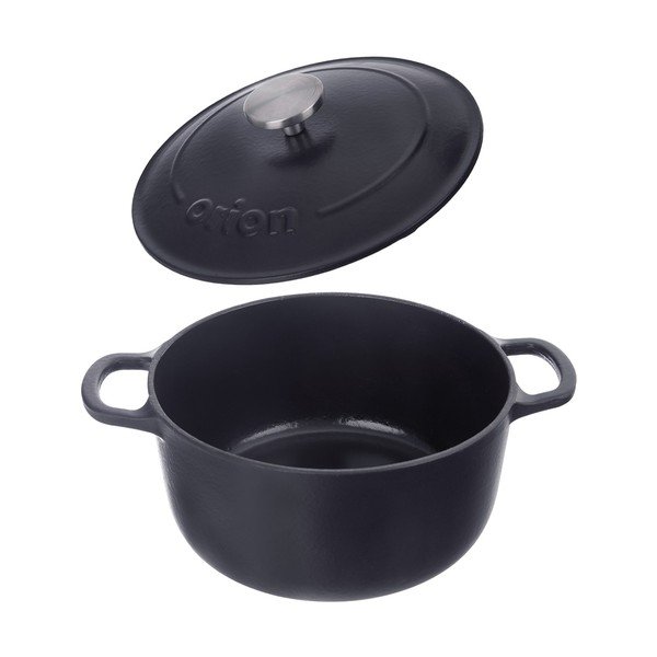 Oală cu capac din fontă 5,2 l adecvată pentru plita cu inducție LITINA SMALT – Orion-image-2