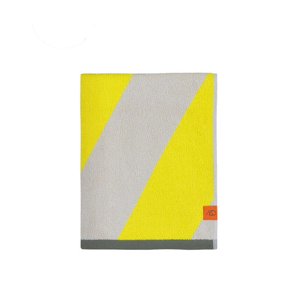 Prosop galben din bumbac organic din frotir 50x90 cm Diagonal – Mette Ditmer Denmark