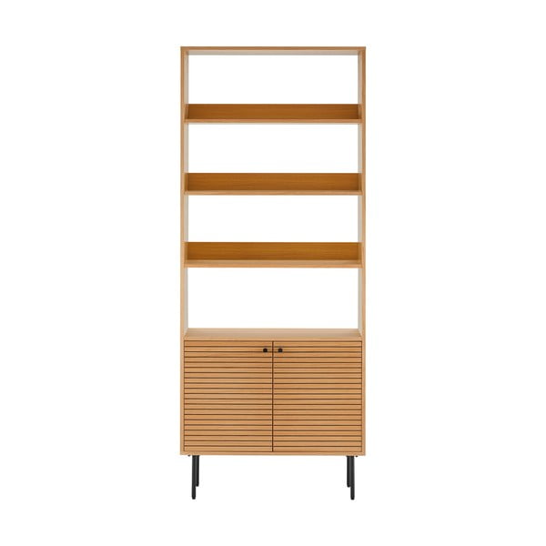 Bibliotecă în culoare naturală cu aspect de lemn de stejar 80x200 cm Kyoto – House Nordic